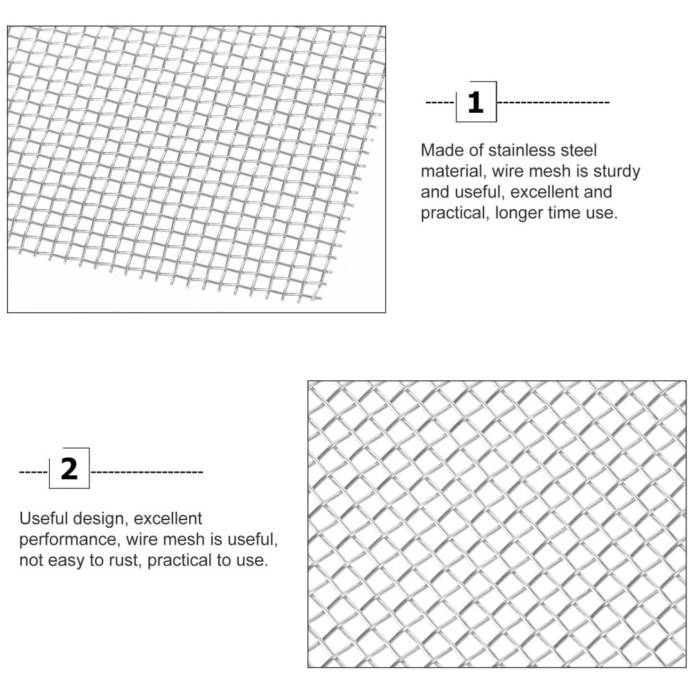 2 Pcs Mesh Sheet for Crafts Metal Gauze Stainless Steel Woven Wire