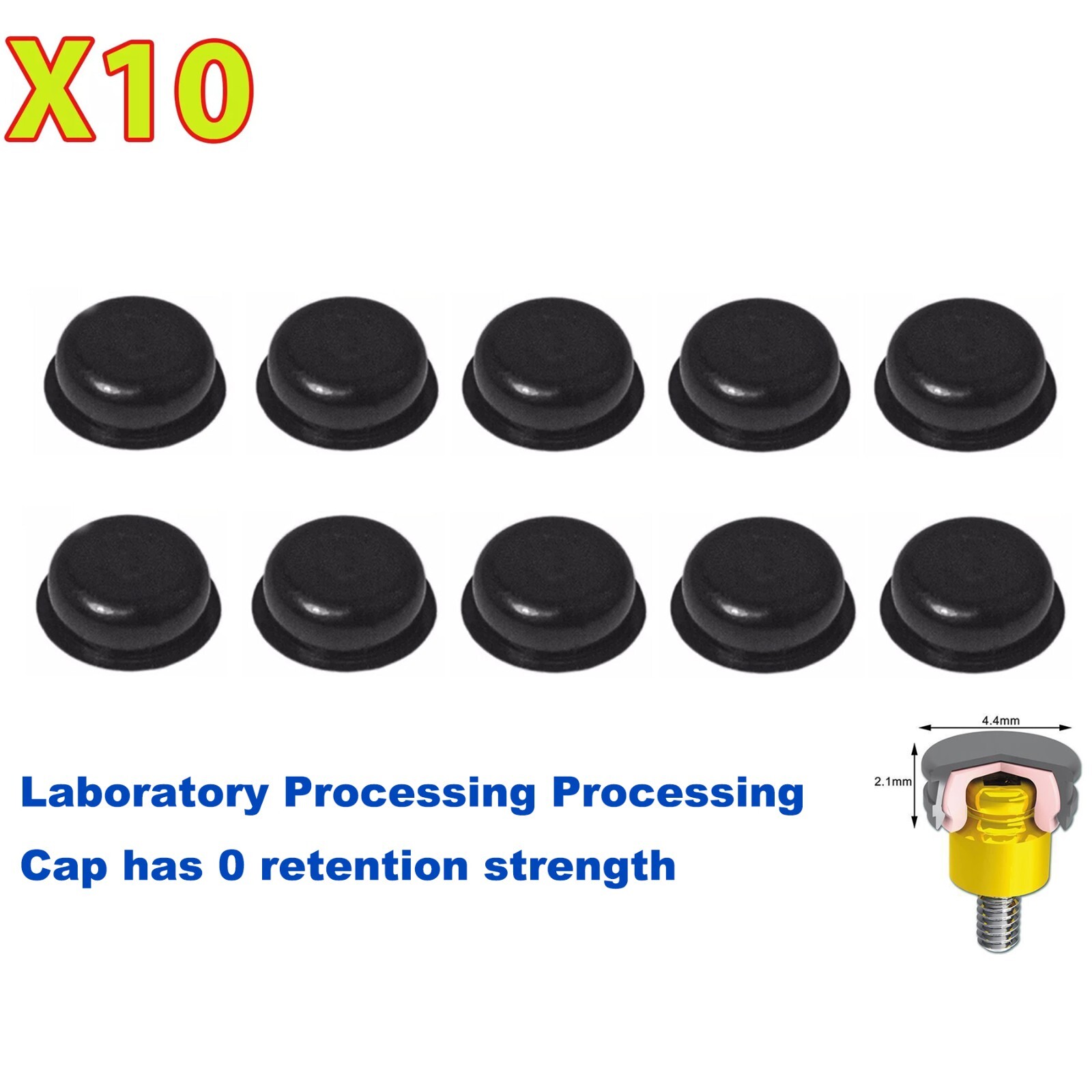 10Pcs Dental Locator Overdenture Abutments Retention Caps For Implant Inserts