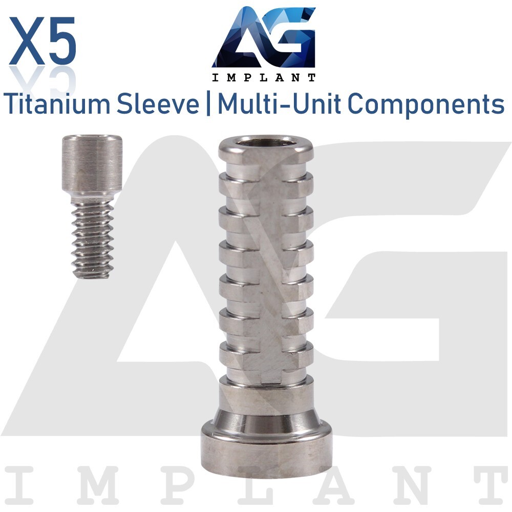 5 Titanium Sleeve Multi Unit Prosthetic 1.6 Int Hexagon & Conical Connection