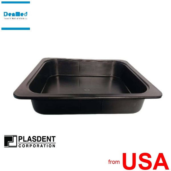 PLASDENT Operation Tub BLACK 9-3/8in x 11-1/2in x 2-5/8in with 3/4in 424153