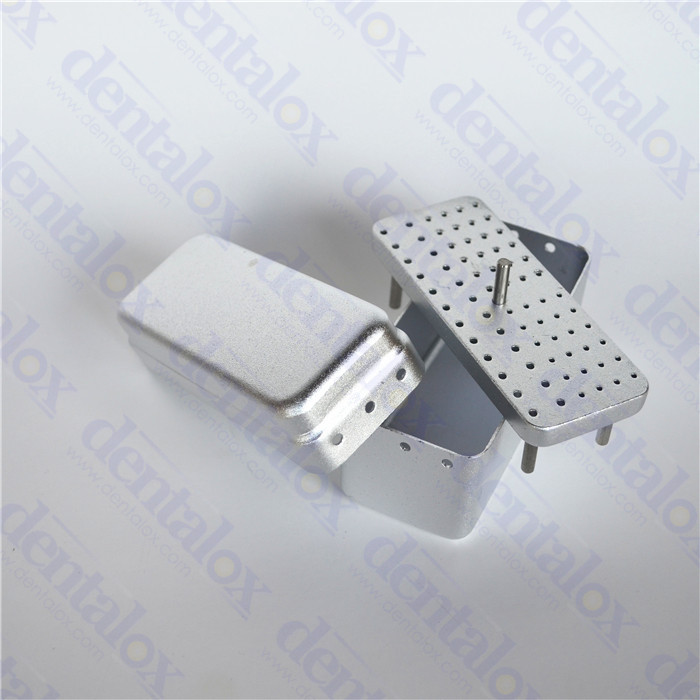 #B003 3 x Pack 72 Holes Autoclavable Aluminum Bur Disinfection Box Sorted Colors