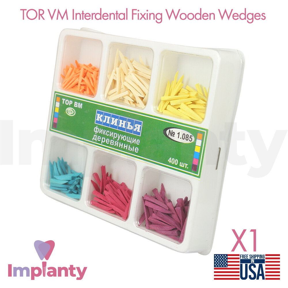 Dental Interdental Fixing Wooden Wedges Dental Restoration 400pcs 6 Types