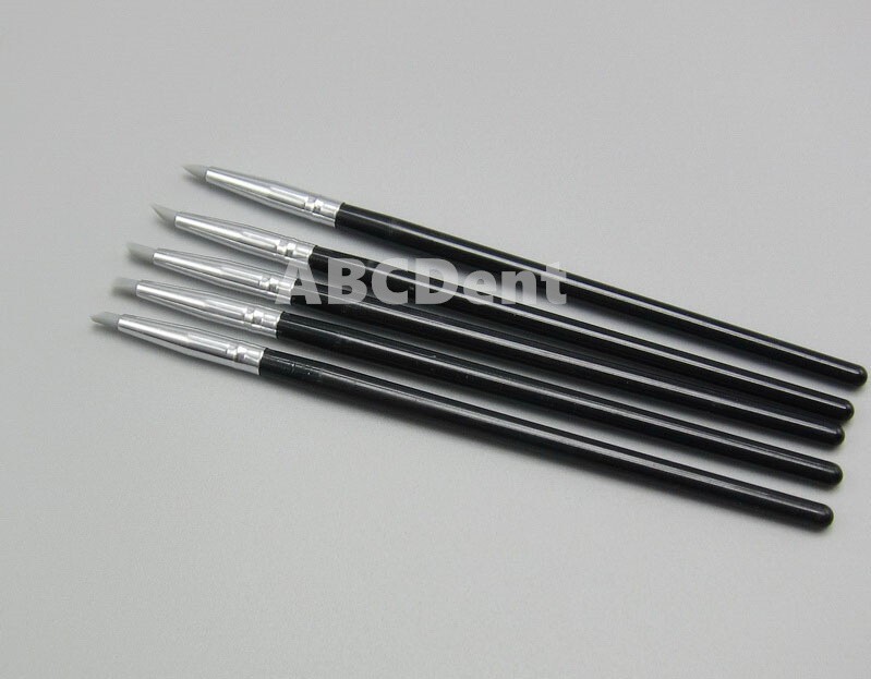 5pcs Dental Composite Resin Veneer Cement Porcelain Brushes Silicone Brush Pen