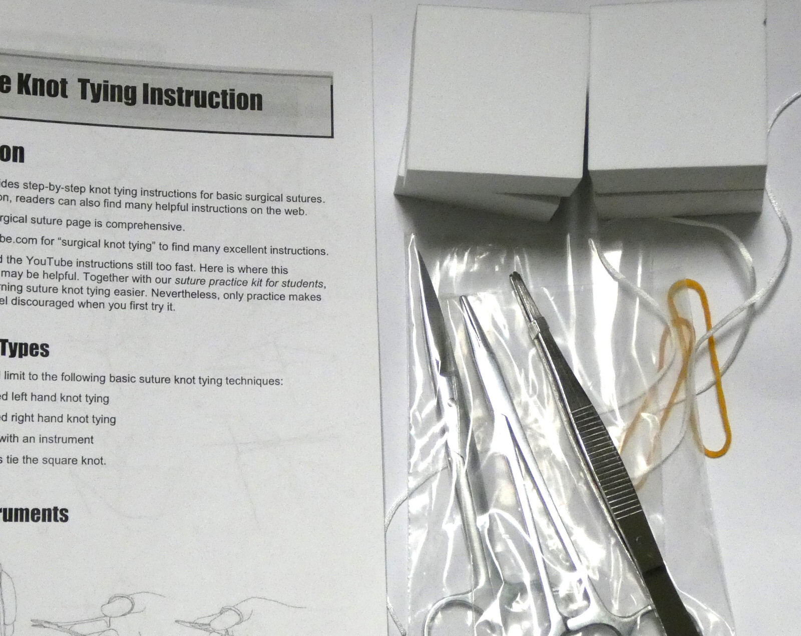 Suture practice kit stainless needle holder scissors forceps wound care nurse