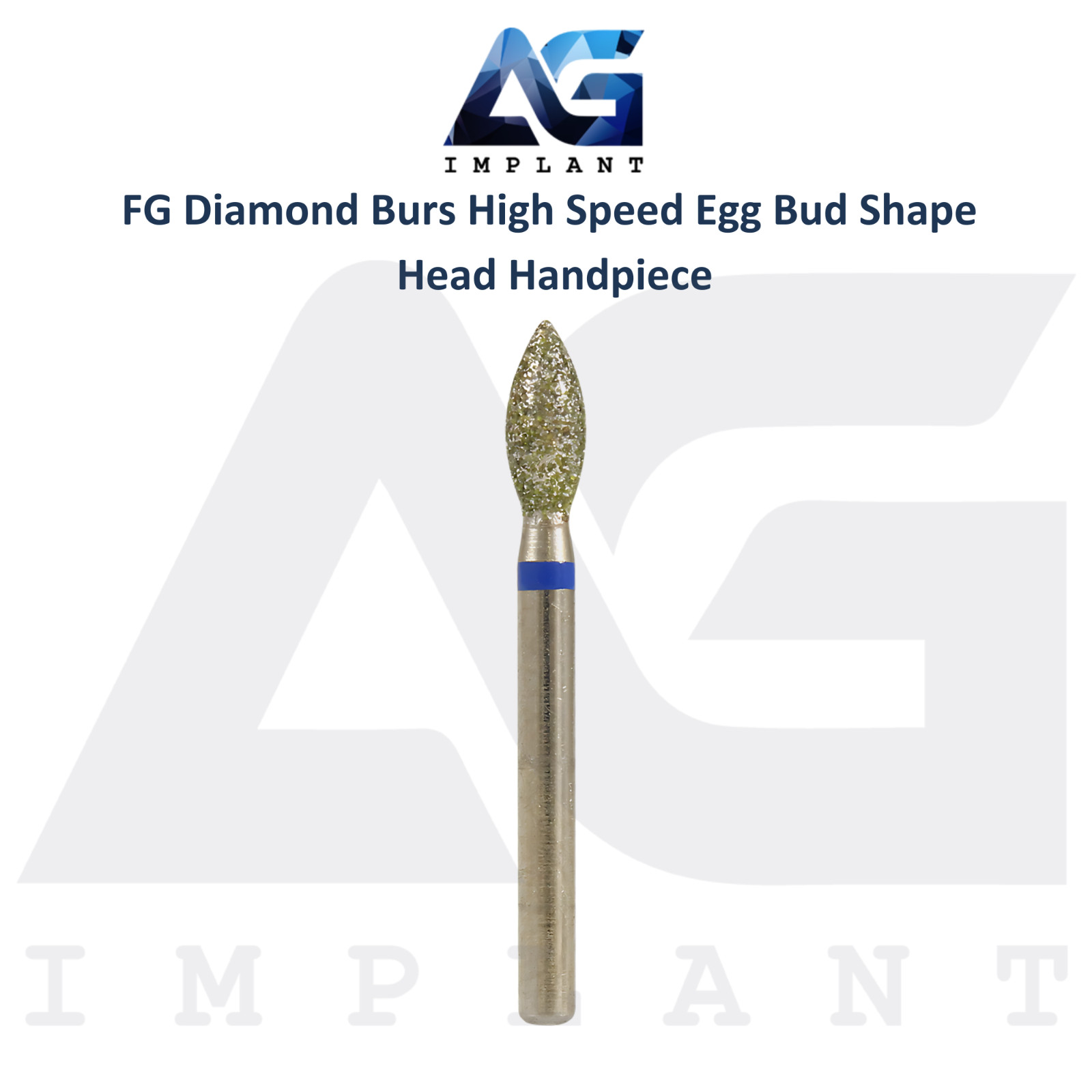 Dental FG Diamond Grit Burs High Speed Egg Bud Shape Head Handpiece 10pcs Tool