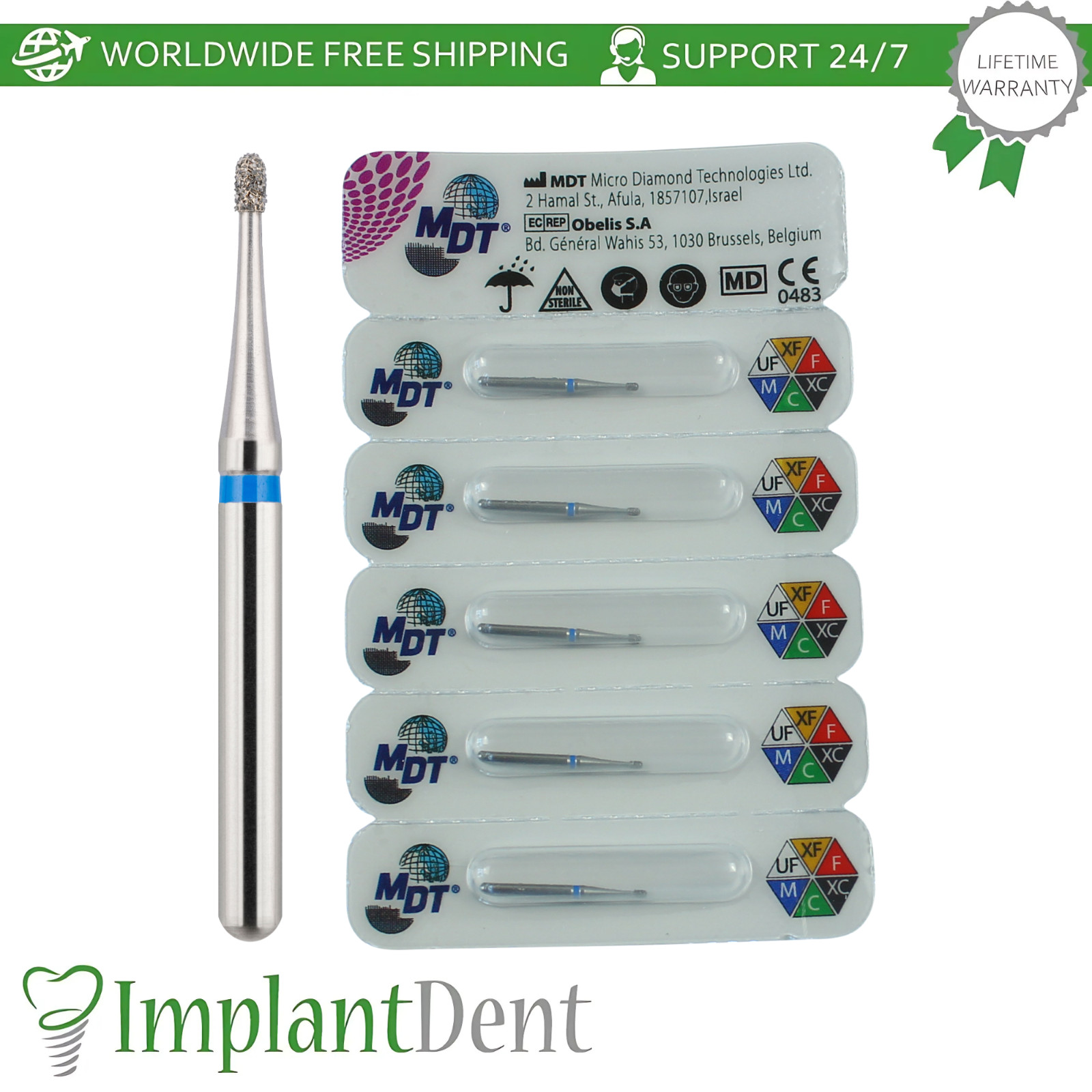 Dental MDT Pear FG Diamond Burs 237 Cavity Prep Contouring Conservative Shaping