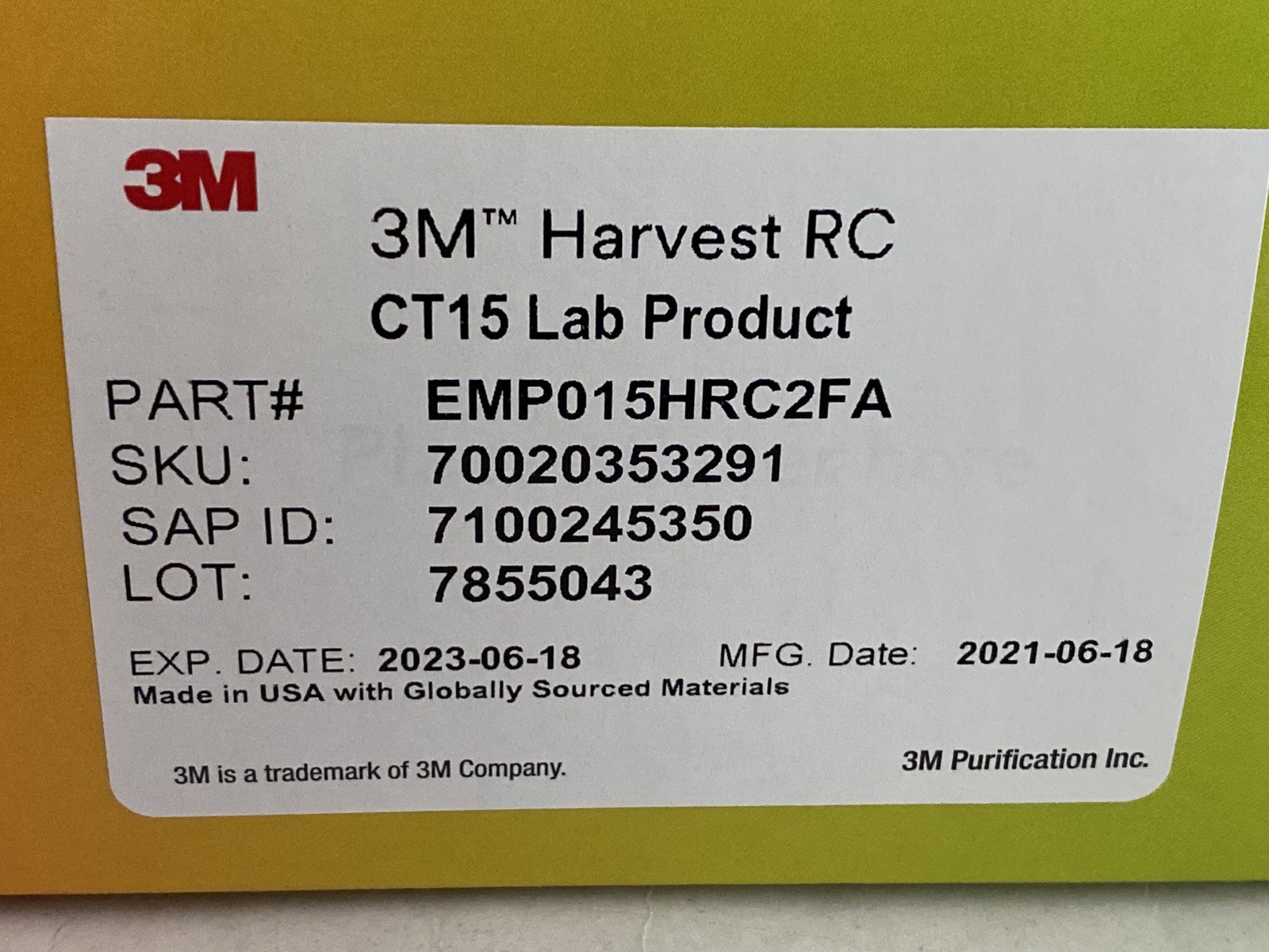 (18) 3M Harvest RC CT15 Chromatographic Clarifier Filters EMP3015HRC2FA