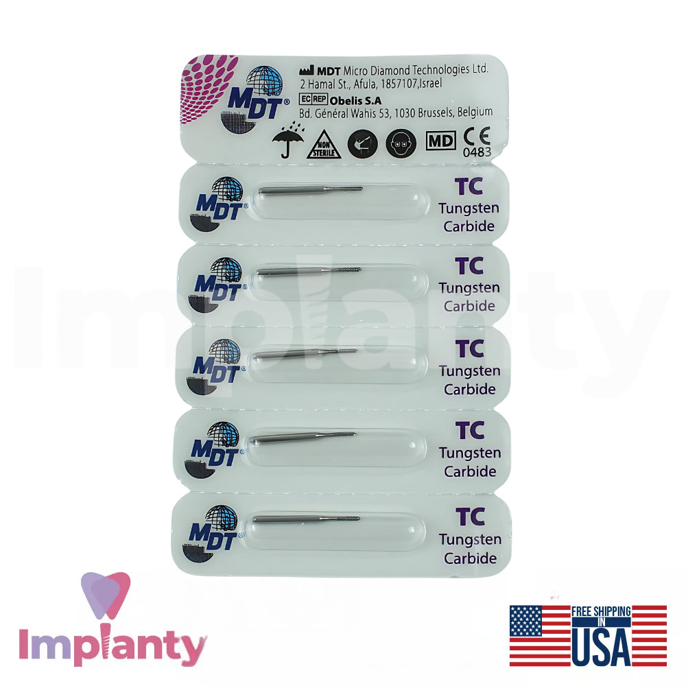 MDT Dental FG Carbide Domed Fissure Cross Cut Burs Contouring Tooth Surfaces