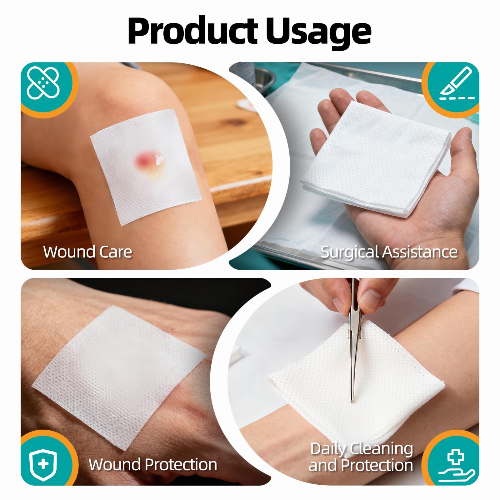 General Medi Sterile Gauze Sponges, 4″ x Non-Woven x (10 x 10 cm)