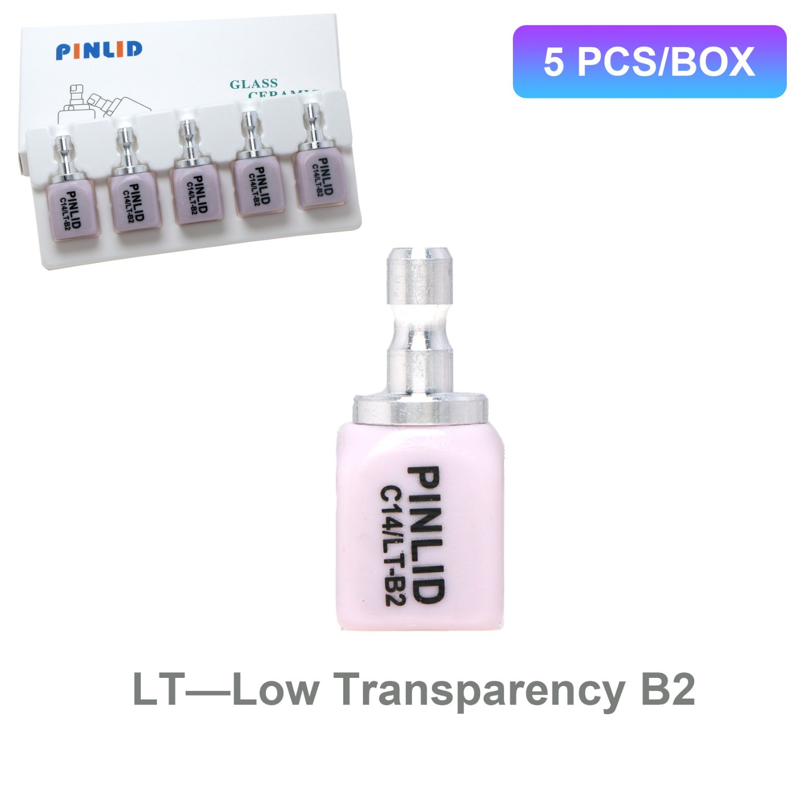 5Pcs/Box C14 LT Dental Block Lithium Disilicate CEREC Translucency Dentistry Lab