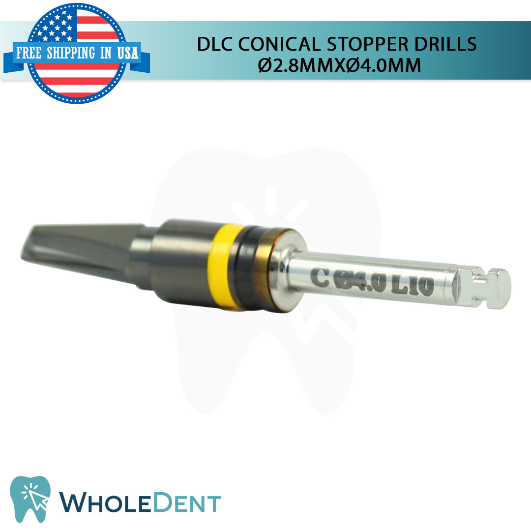DLC Conical Integral Stopper Drill Ø2.8XØ4.0 Dental Im plant Tool Instrument