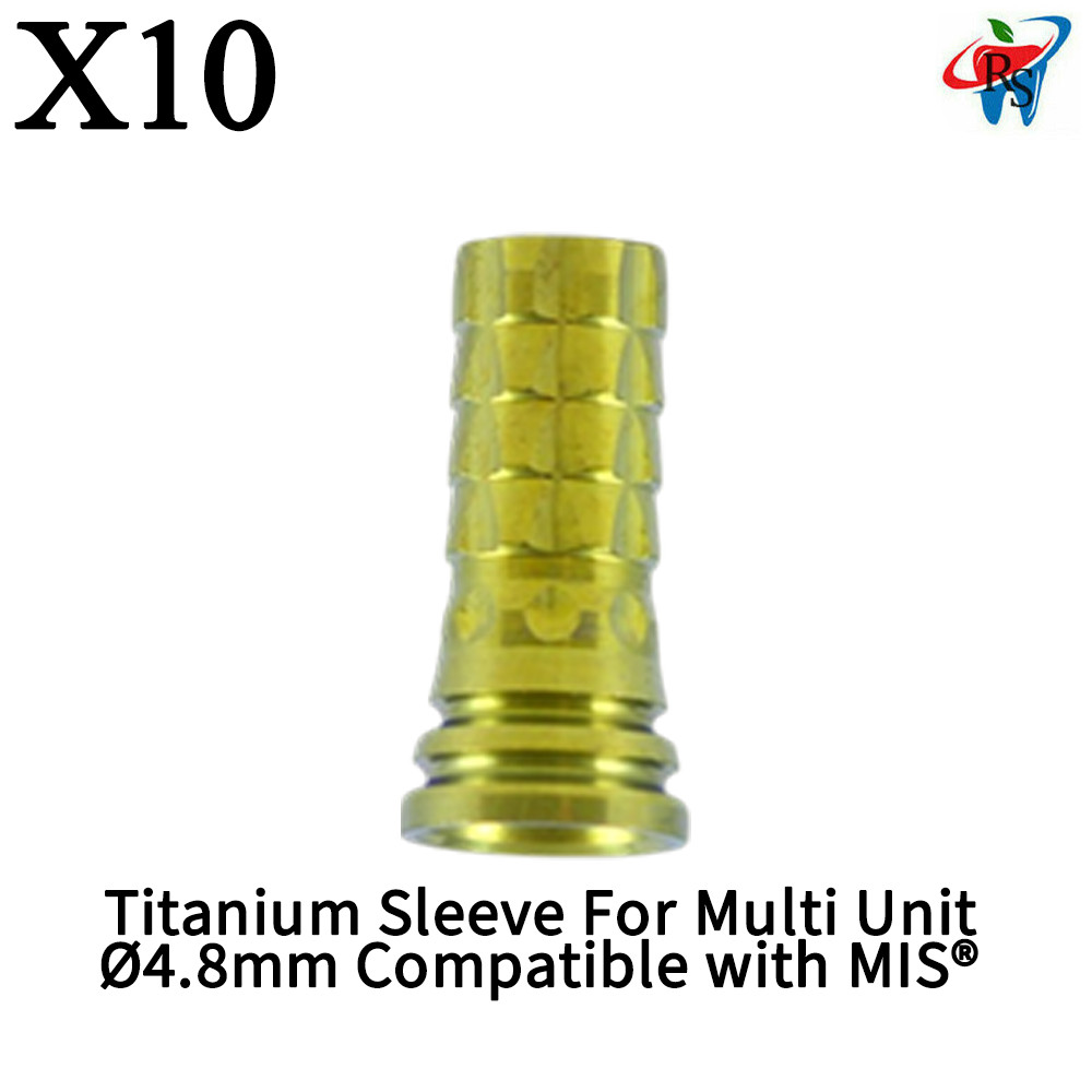 10x Titanium Sleeve For Multi Unit Ø4.8mm Compatible with MIS®