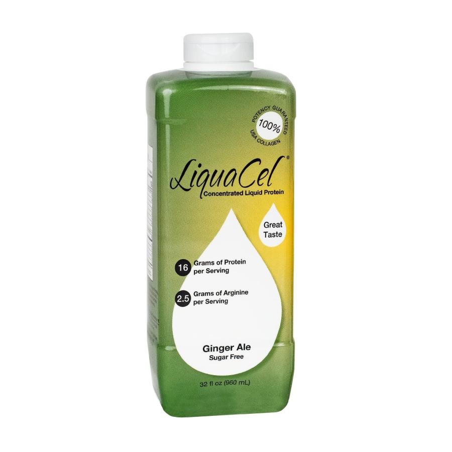 LiquaCel Concentrated Liquid Protein, Ginger Ale Flavor, 32 Oz. Bottle, 1 Count