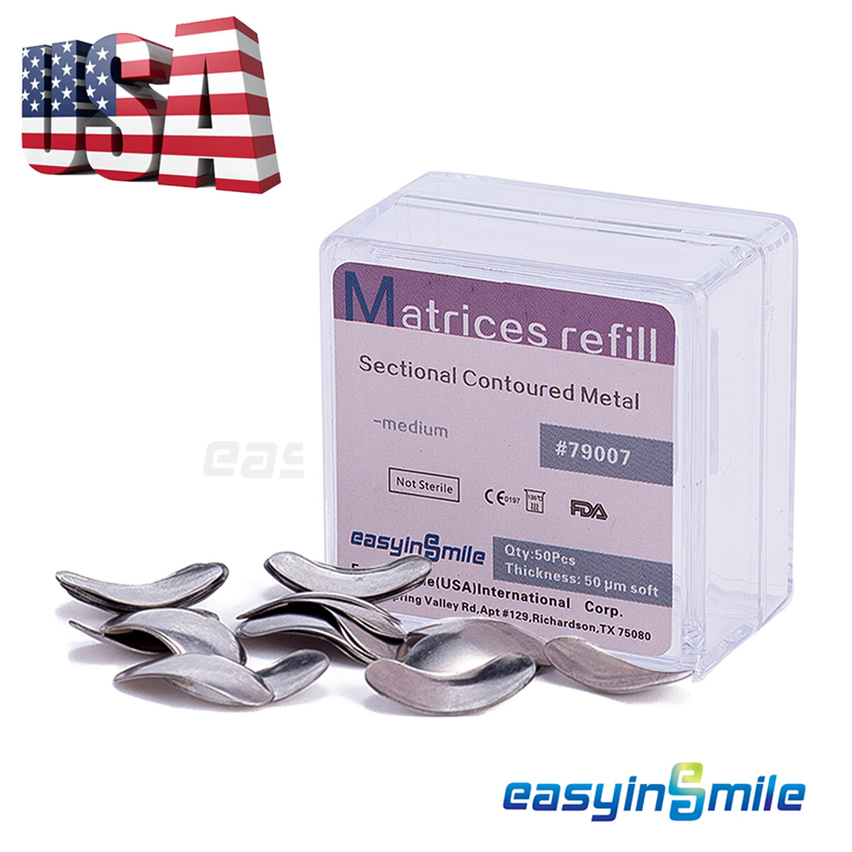 Metal Matrices Matrix Band Dental Sectional Contoured Refill S/M/L 50μm 10box