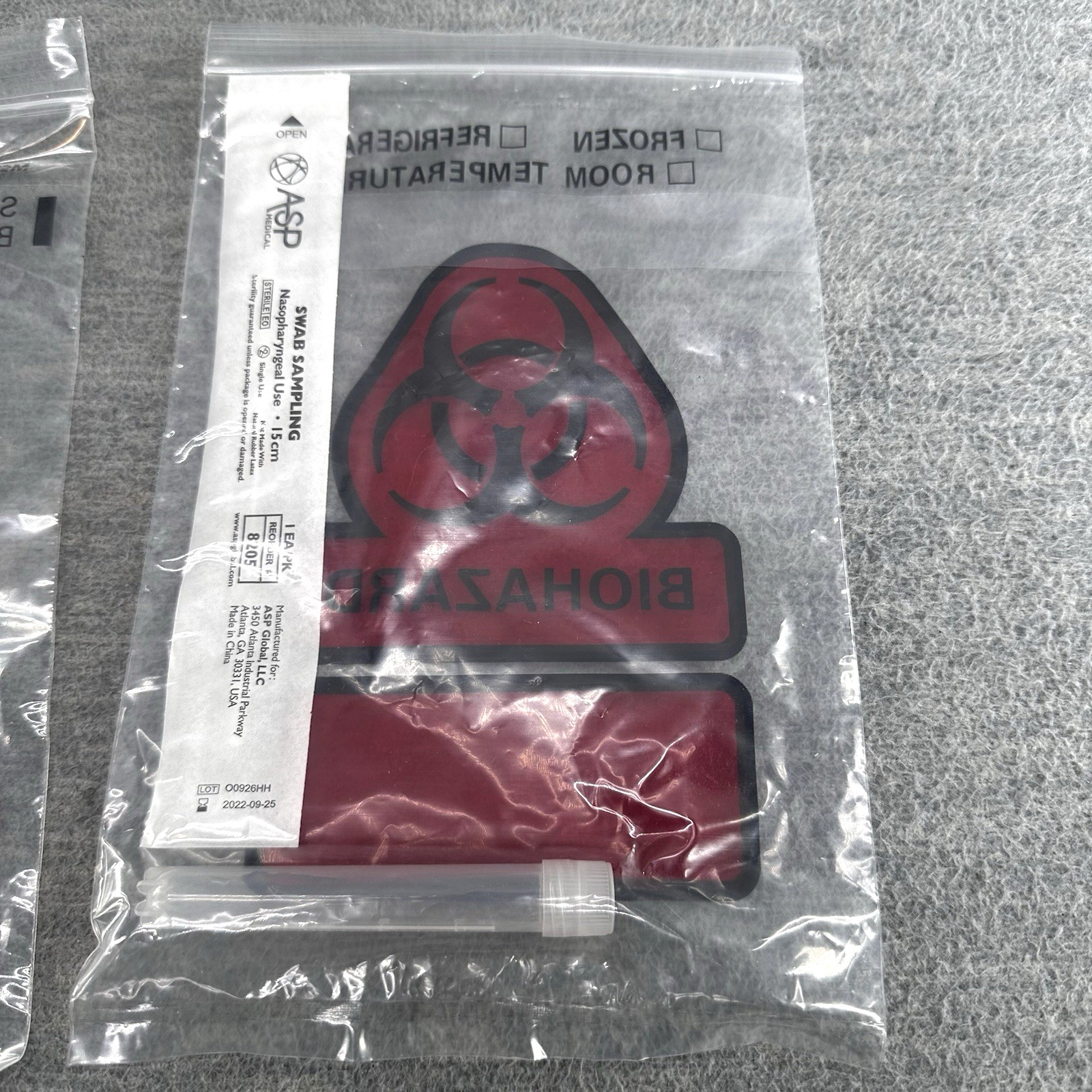 SPECI-ZIP – Collection Kits Swab and Disposable Tube with Biohazard Bags
