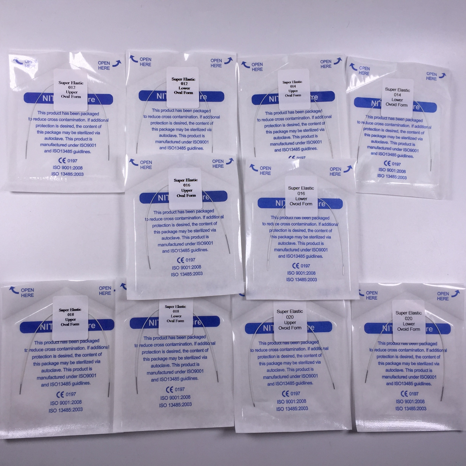 Resin Niti Super Elastic Arch Wire Round White Dental Orthodontic 012-020 Up/Lo