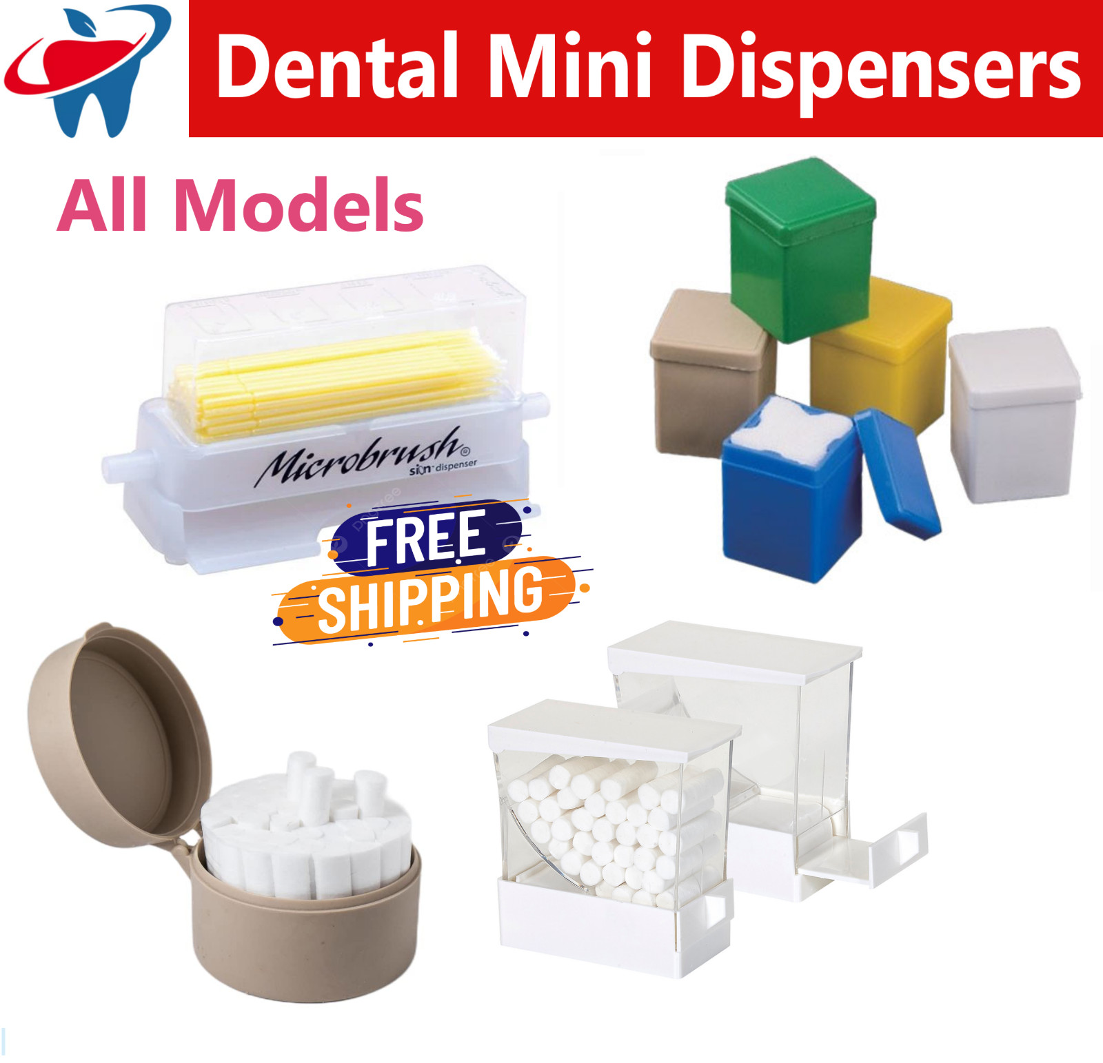 Dental Round Cotton Roll Holder Microbrush Dispenser 2″x 2″ Sponges Organizer
