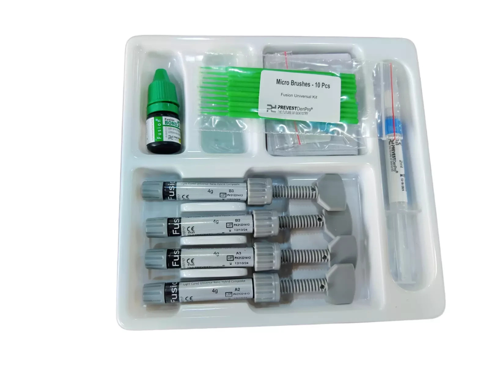 Dental FUSION Light Cured Universal Nano Hybrid 7 Composite , Bonding & Etch Kit