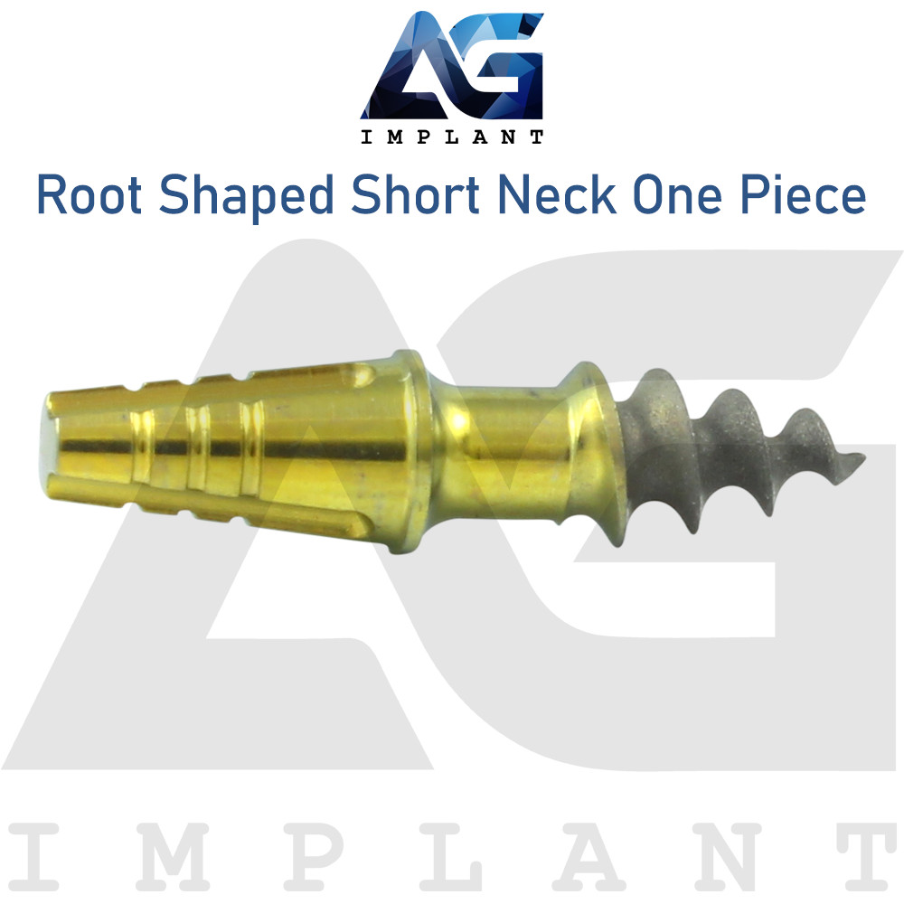 Root Shaped Short Neck One Piece Fixture System Titanium RBM surface