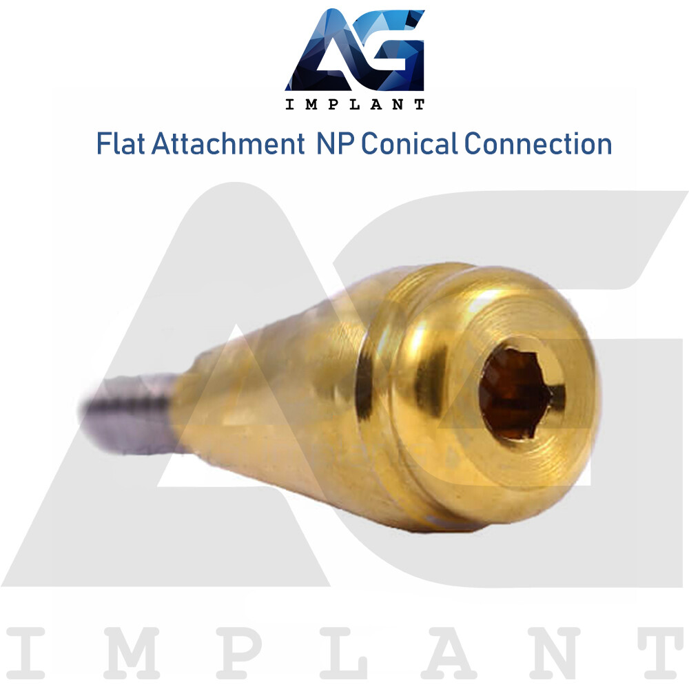 10 Flat Attachment Abutment Standard Silicone Set NP Conical Connection