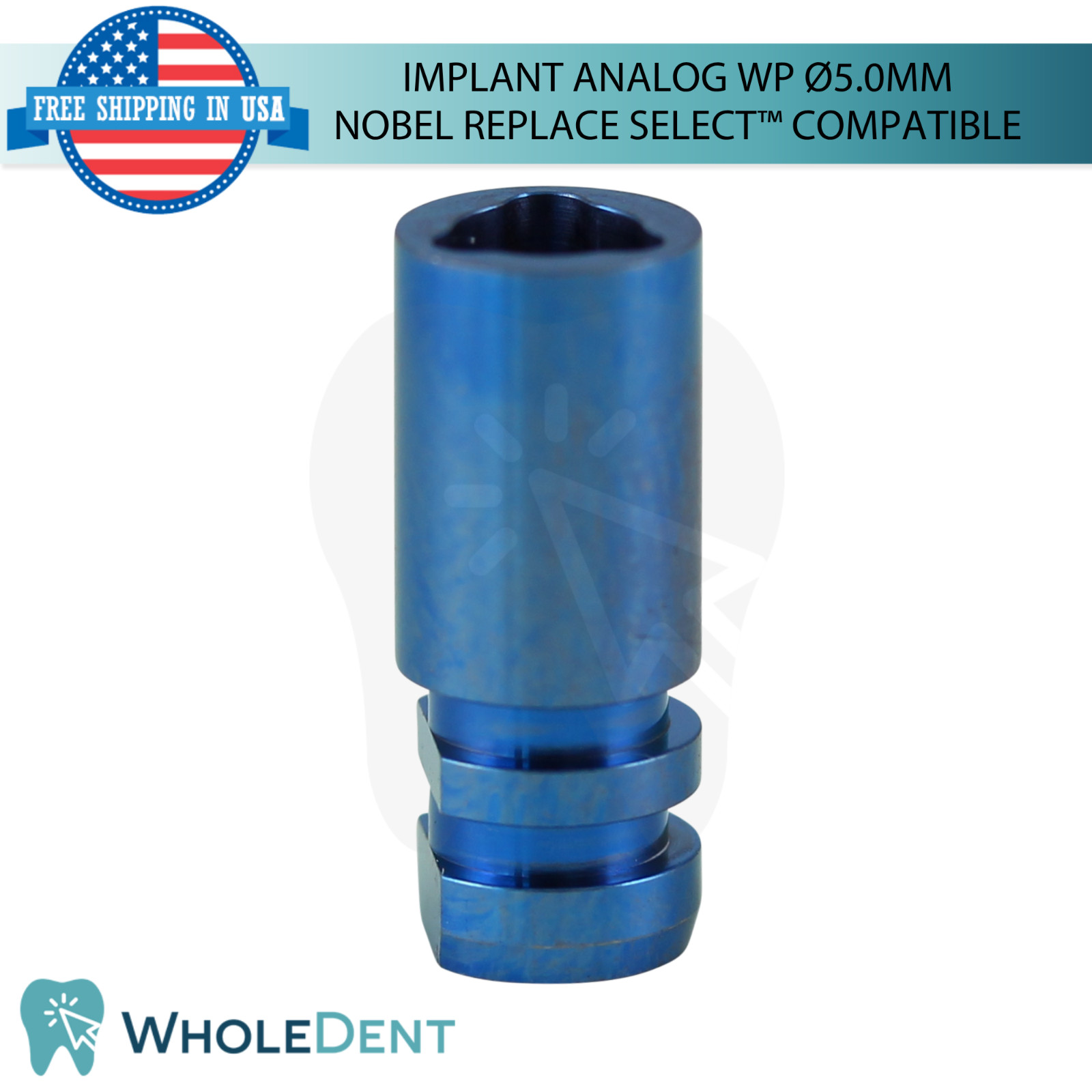1x Dental Fixture Analog Ø5.0mm Wide Platform N0bel Replace Select™ Compatible