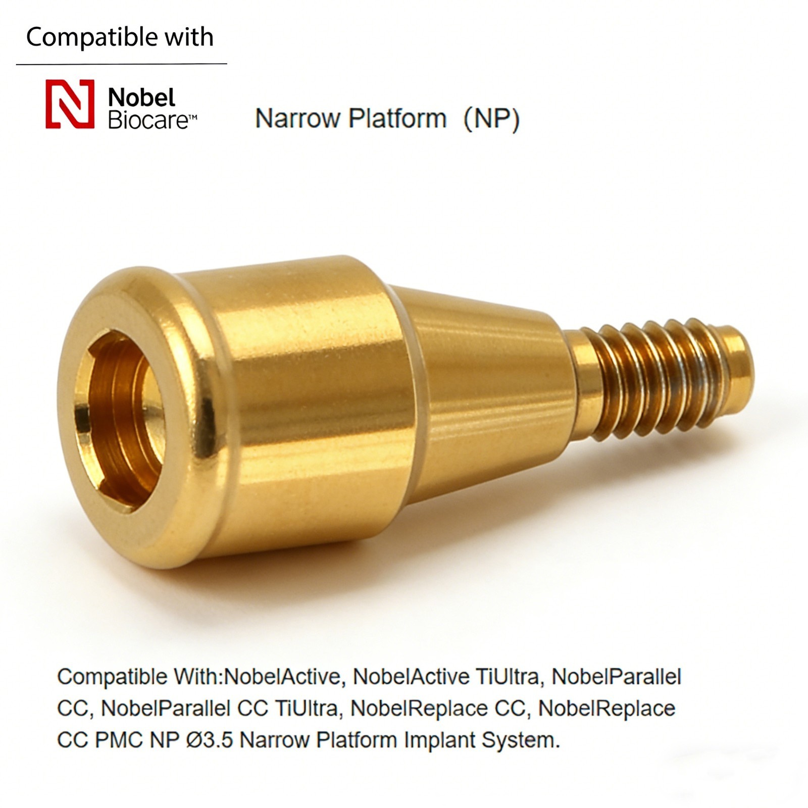 Dental Straight locator Abutment Conical Connection NP Nobel Active Compatible