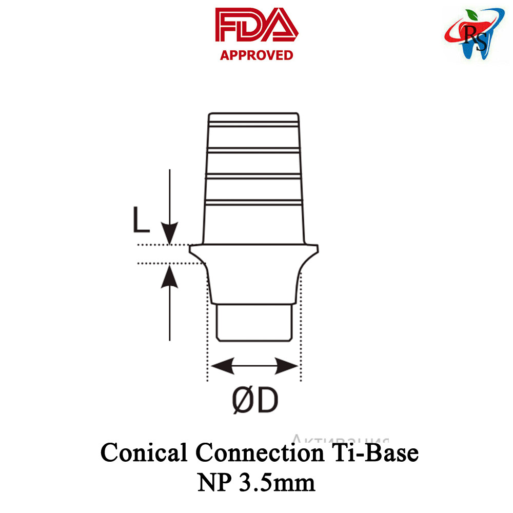 1pcs DSl Dental Ti-Base Abutment CAD/CAM Titatium Conical Connection NP Ø3.5mm