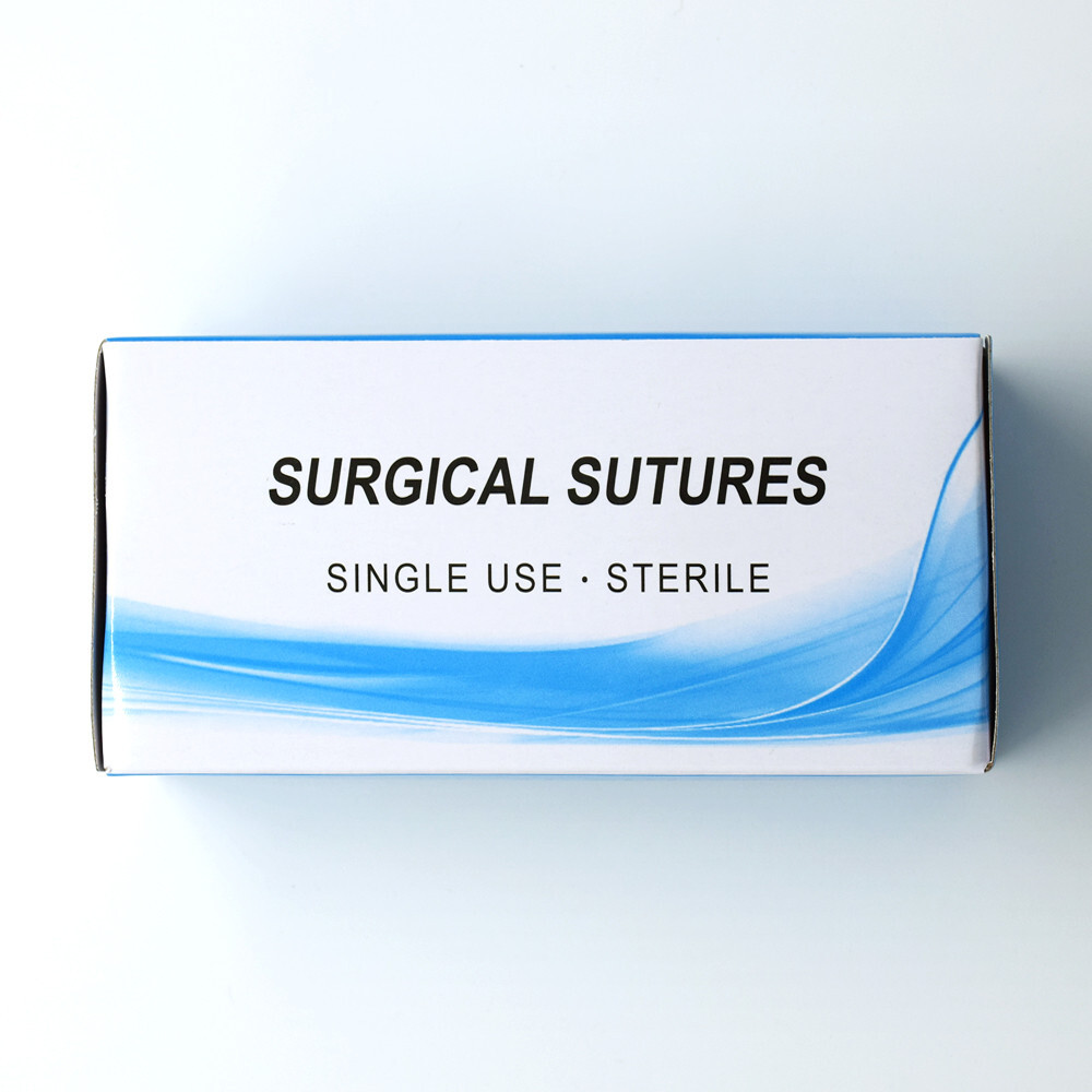 12Pcs/Box Dental Black Surgical Training Suture Silk Braided 75cm Non Absorbable
