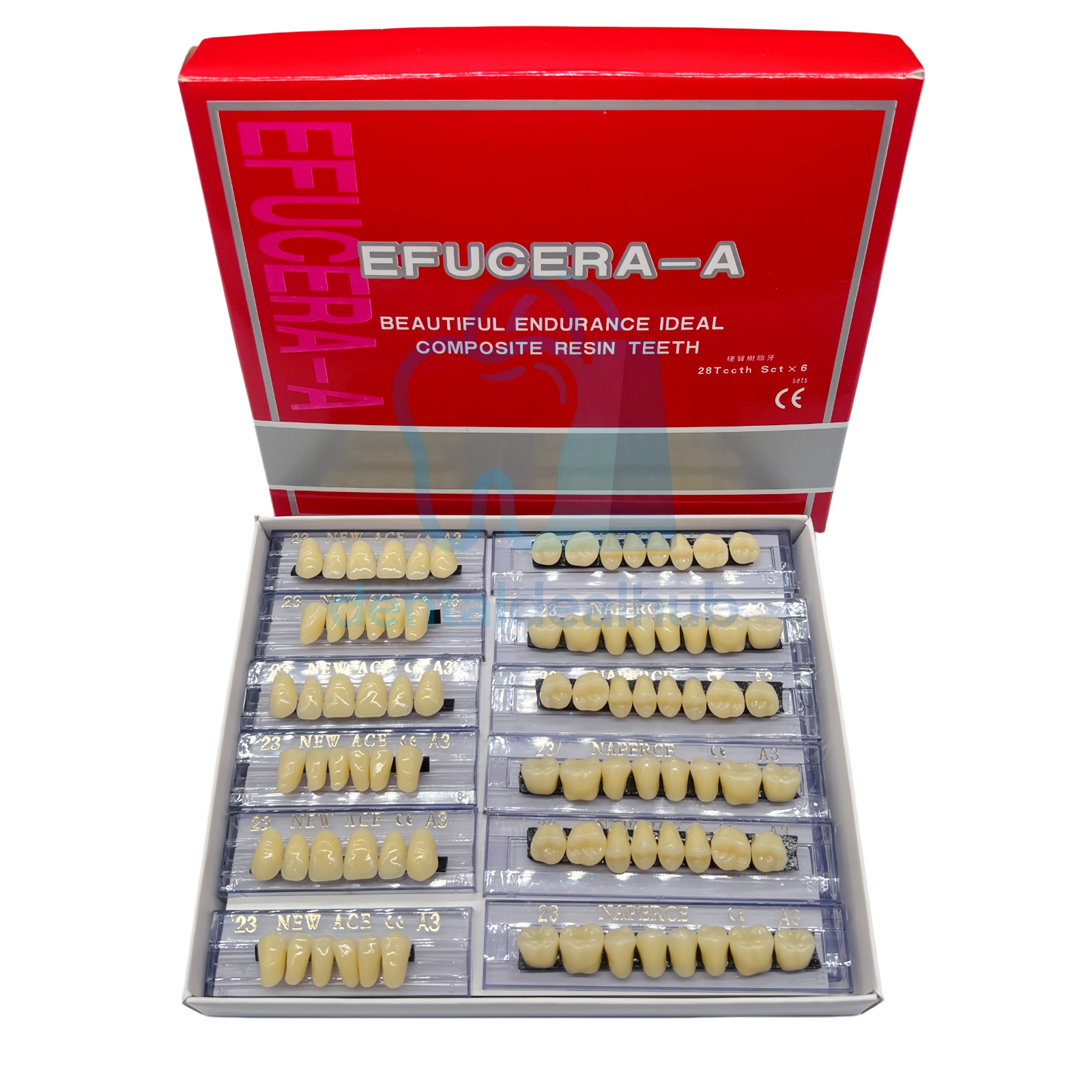 6Sets Denture 23#22# Shade A2 A3 Acrylic Resin Full Set Teeth Upper Lower Dental