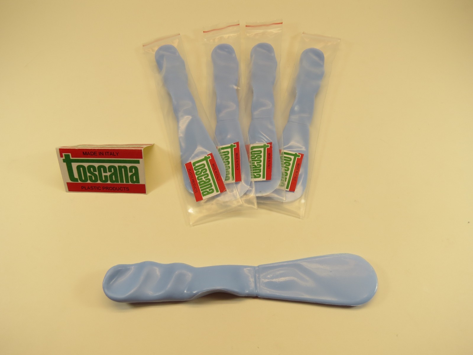 Dental Spatula Plaster Plastic Light Blue Type Handle Set /5 Pcs TOSCANA