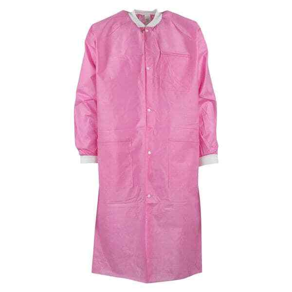ValuMax 3660RBL Extra-Safe Lab Coats Raspberry Large SMS Fabric 10/Pk