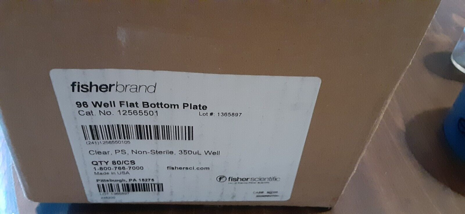 FISHER SCIENTIFIC 350ul/96 well flat bottom plates(8 sleeves of 10)(80)12565501