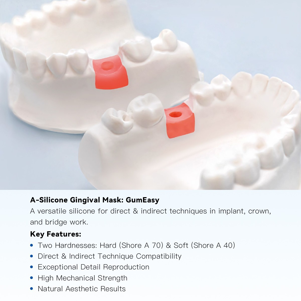 AZDENT Automix Flexible A-Silicone for Gingival Masks Duplication Silicone USA