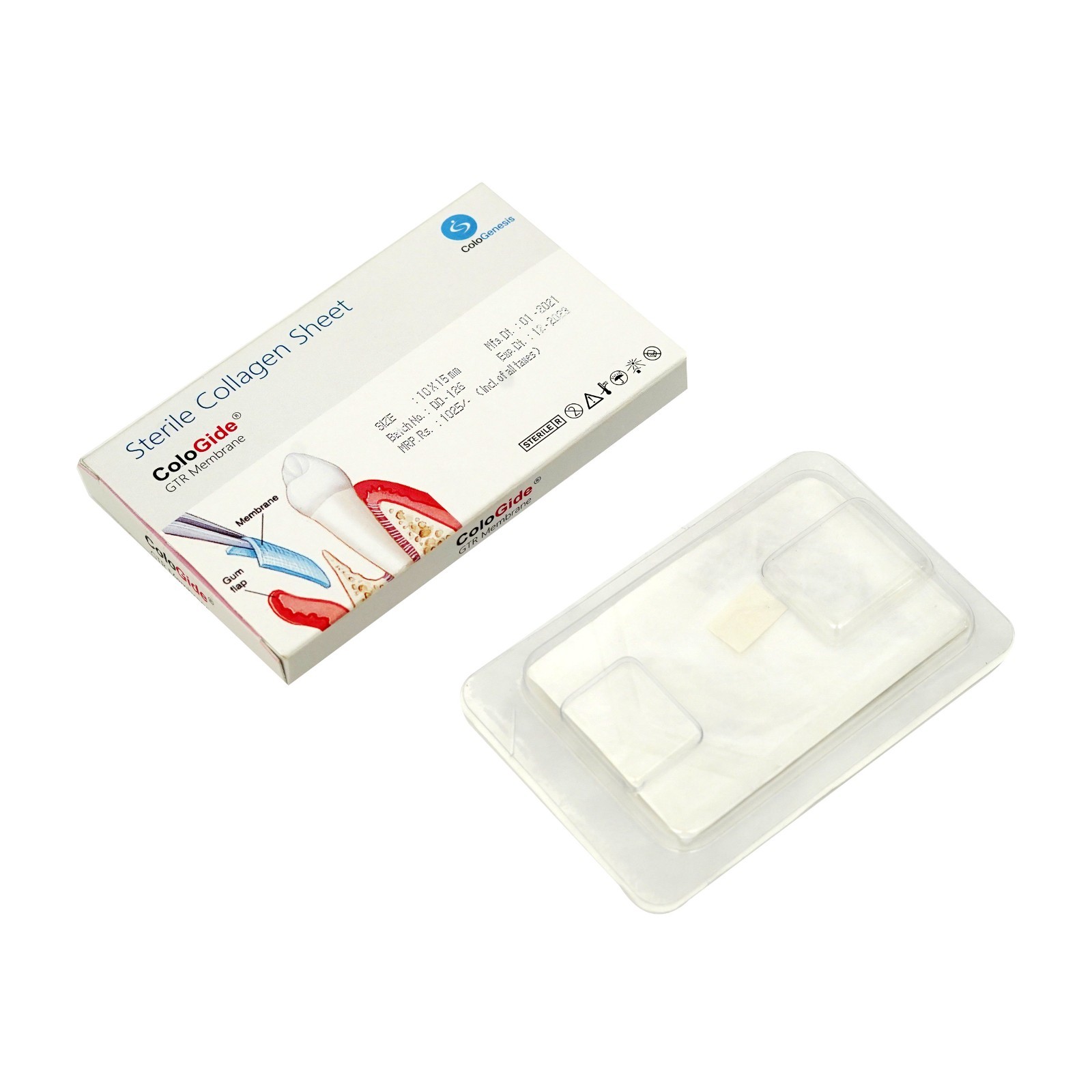 5 Pack of Cologenesis Colo Gide GTR Membrane Pack 10 x 15 mm (Free Ship)