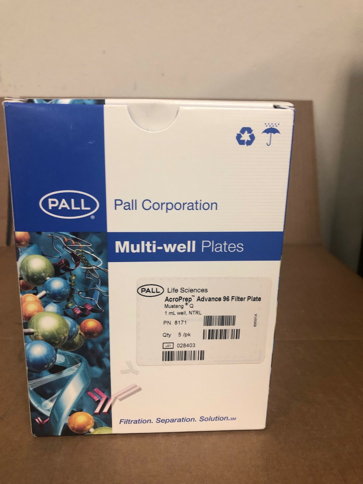 Pall 8171 Life Sciences Acro Prep Advance 96 Filter Plate 1 mL well 4/pk