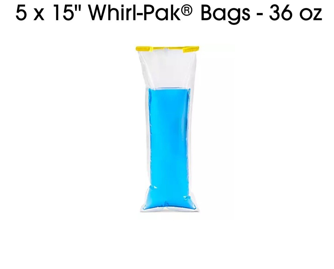 BOX of 500- Nasco Whirl-Pak 36oz, 5×15″ Sterile Sample Bag 3MIL, B00994