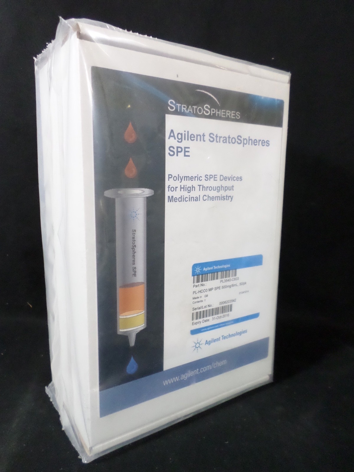 AGILENT StratoSpheres PL-HCO3 MP SPE 500mg/6mL Devices PL3540-C603 (Pack of 50)