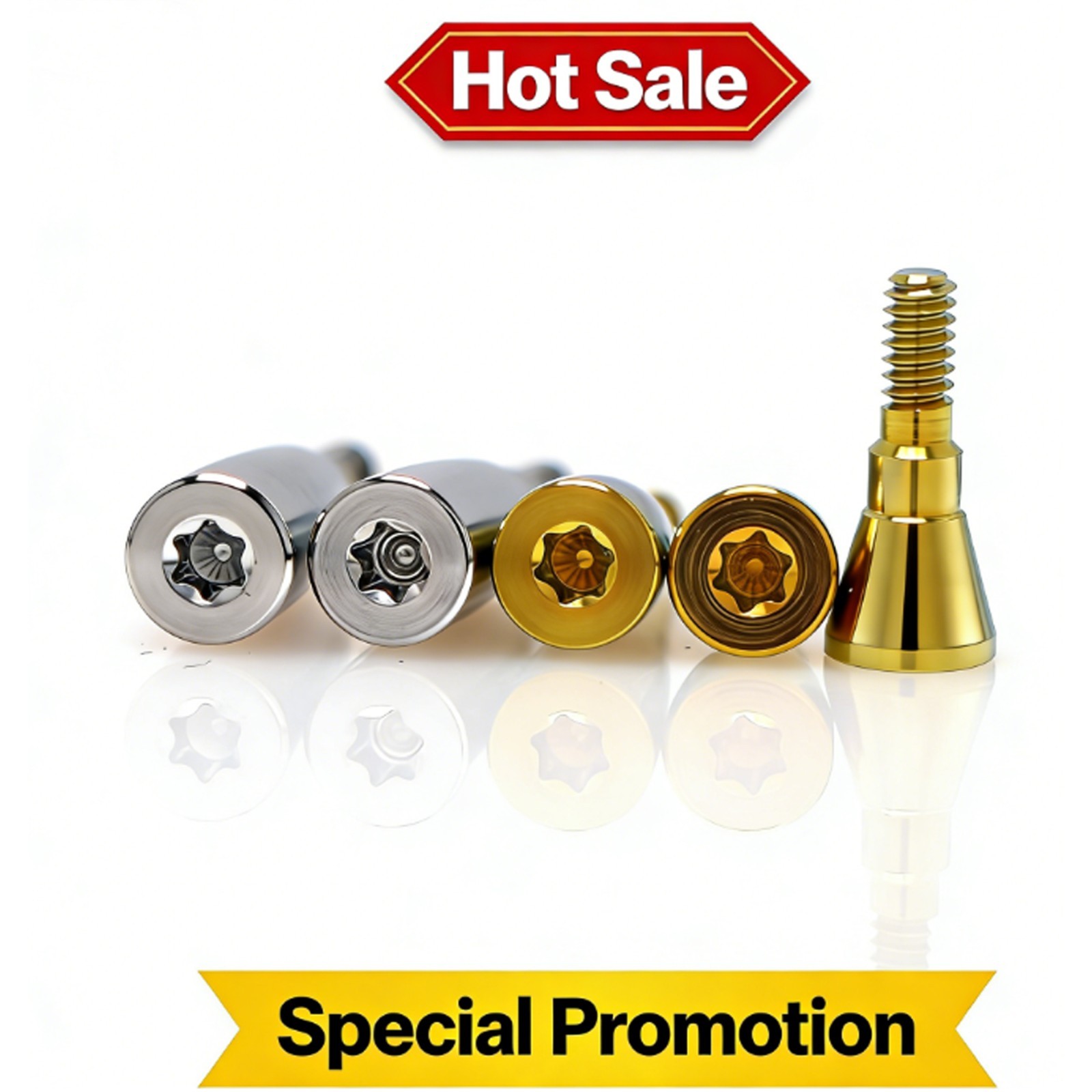 5Pcs ITI Titanium Healing Abutment & Closure Cap Screw Straumann BL / BLT NC/RC