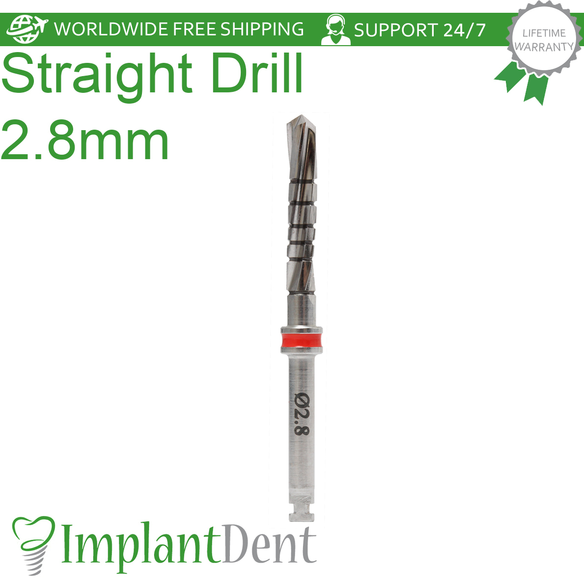 Dental Straight Drills 16mm External Irrigated 2.8mm Stainless Steel Tool