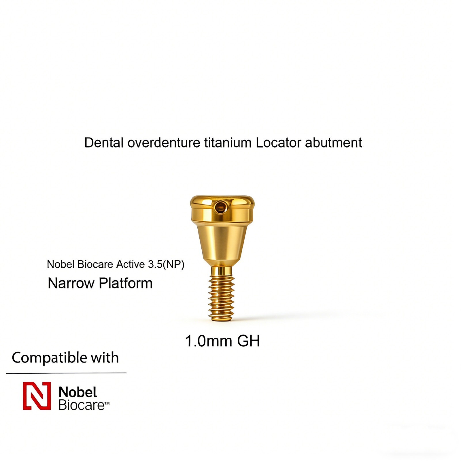 US NobelActive NP LOCATOR Abutment 3.5mm Narrow Platform Titanium Overdenture CC