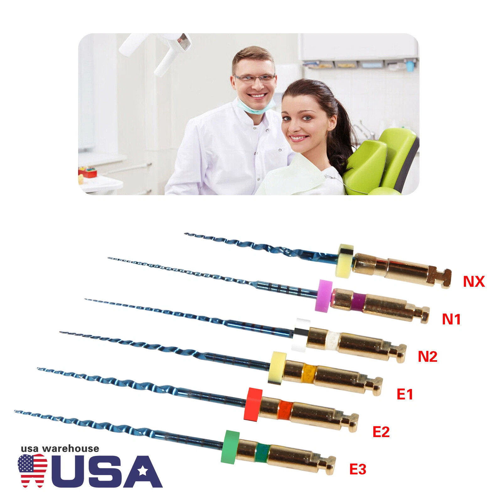 100pack Dental NiTi Super Rotary Files for Endodontic Endo Motor Root Canal 25MM