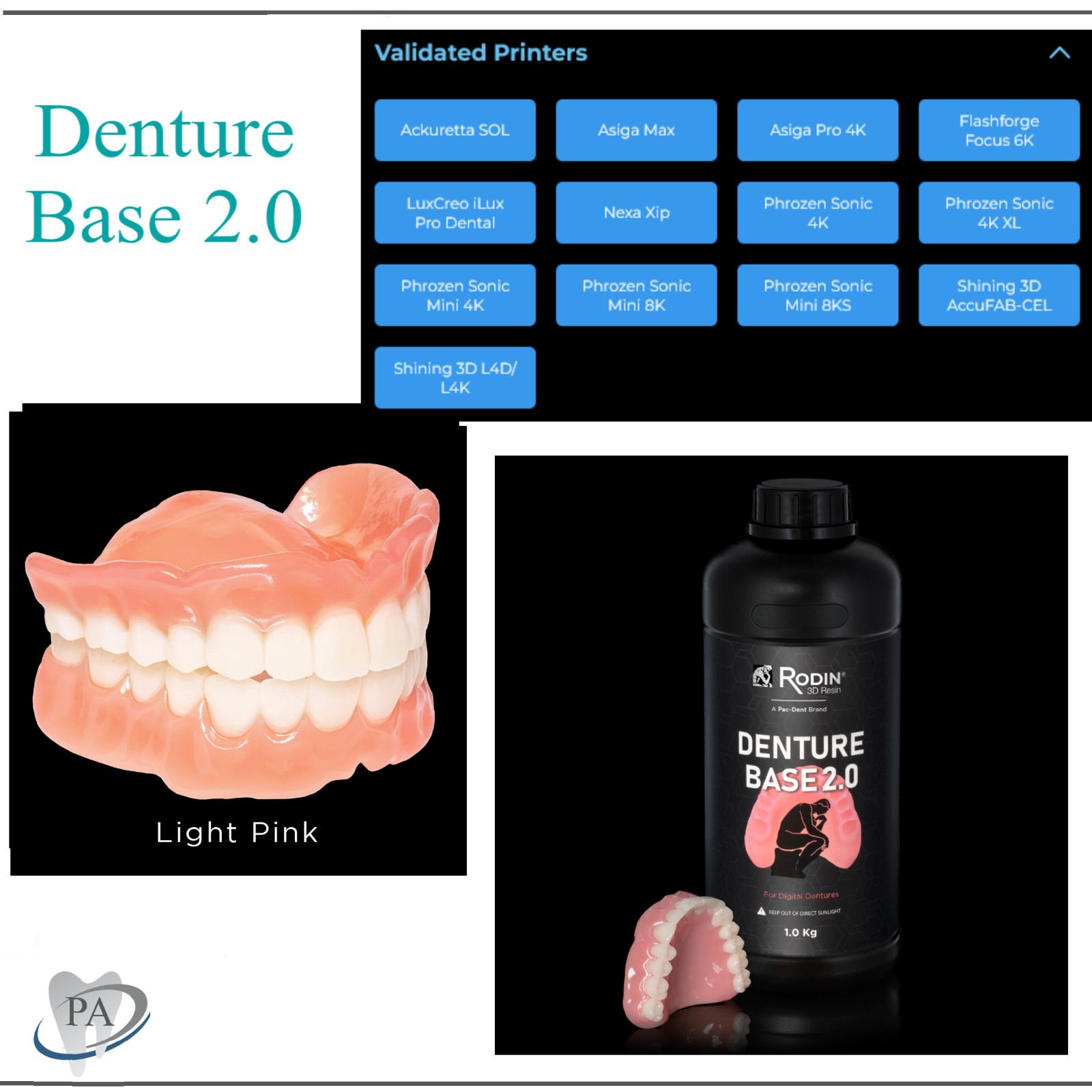 3D Rodin Resin Printing Materials, Denture Base, Clear Bite Splint, Sculpture et