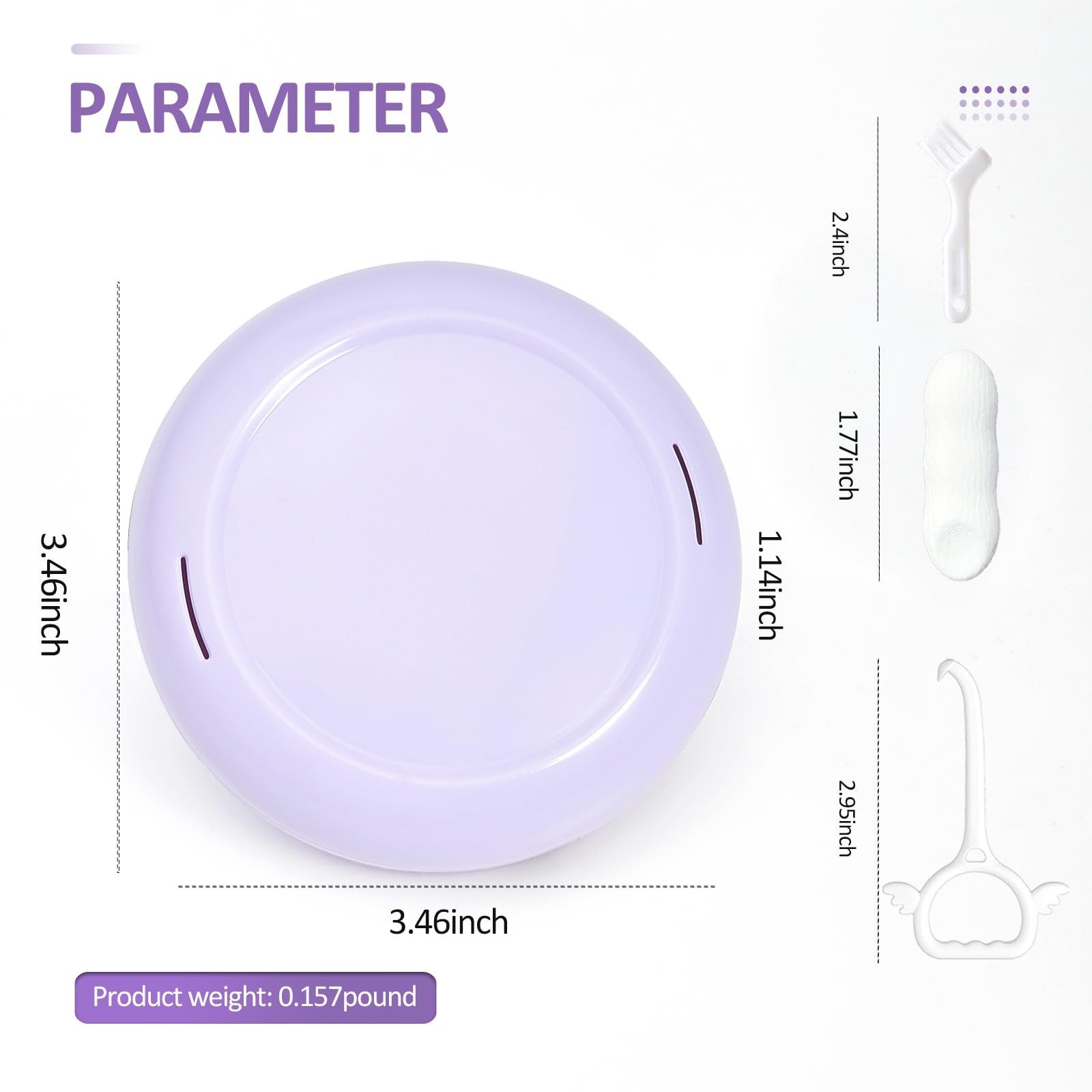 Gaboolo Retainer Case with Mirror,Slim Aligner 3.46×3.46×1.14 Inch, Purple