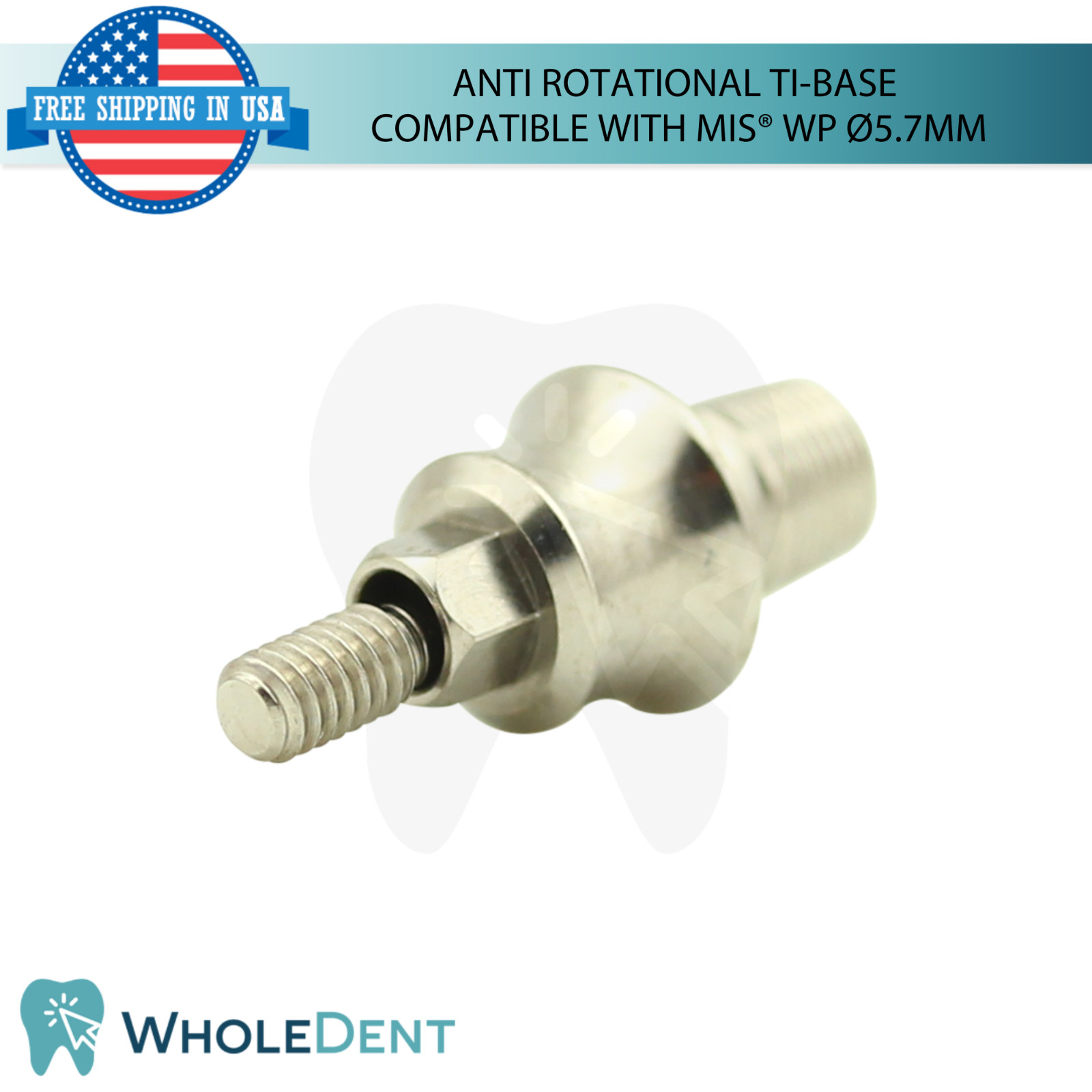 10x Anti Rotational Concave Ti-Base Ø5.7mm WP MIS® Compatible Int Hex System
