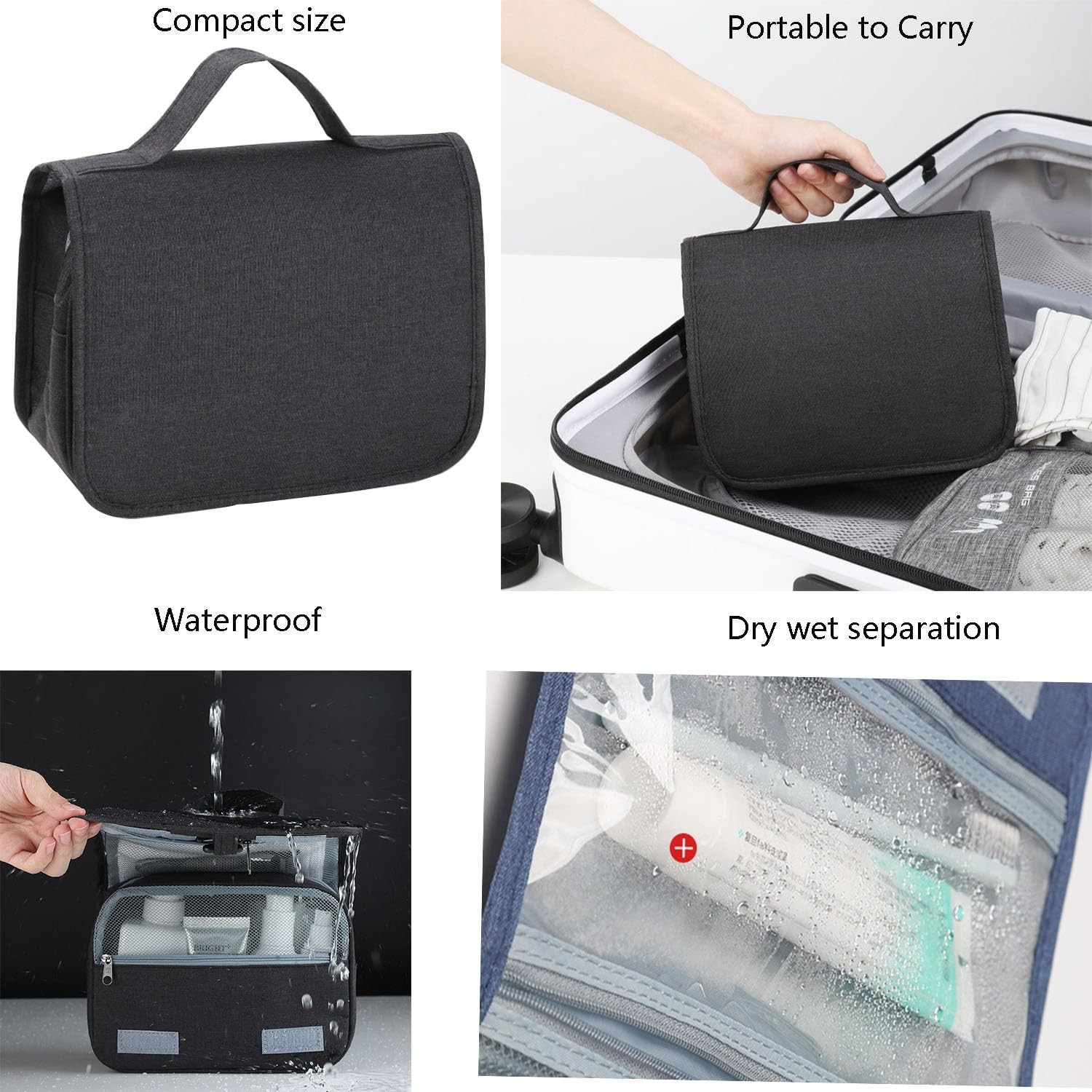 TAFALAA Ostomy Colostomy Travel Bag kit with Scissors onesize, BLACK