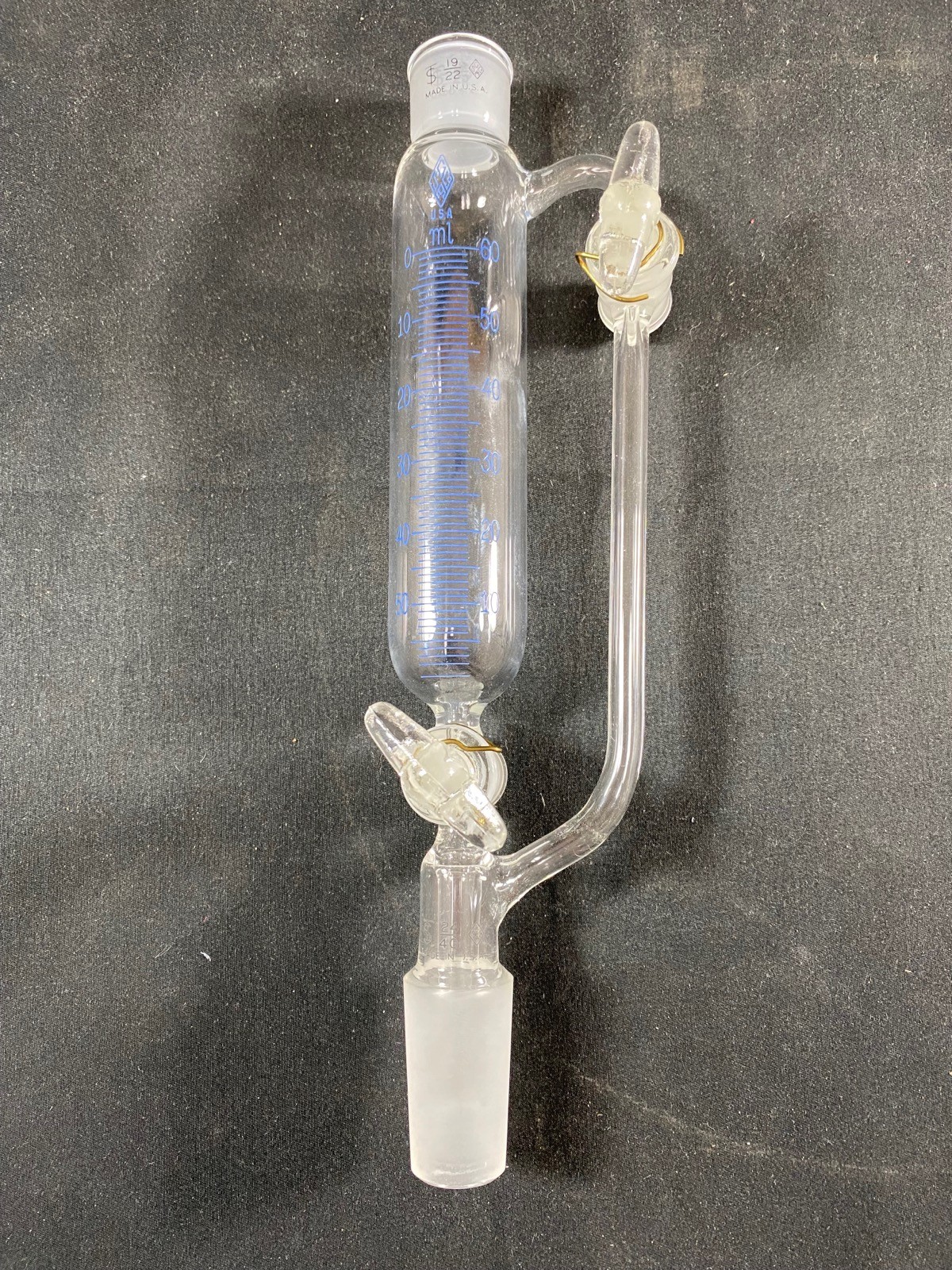 SGA Glass 60mL 19/22 24/40 Joint Graduated Pressure Equalizing Addition Funnel