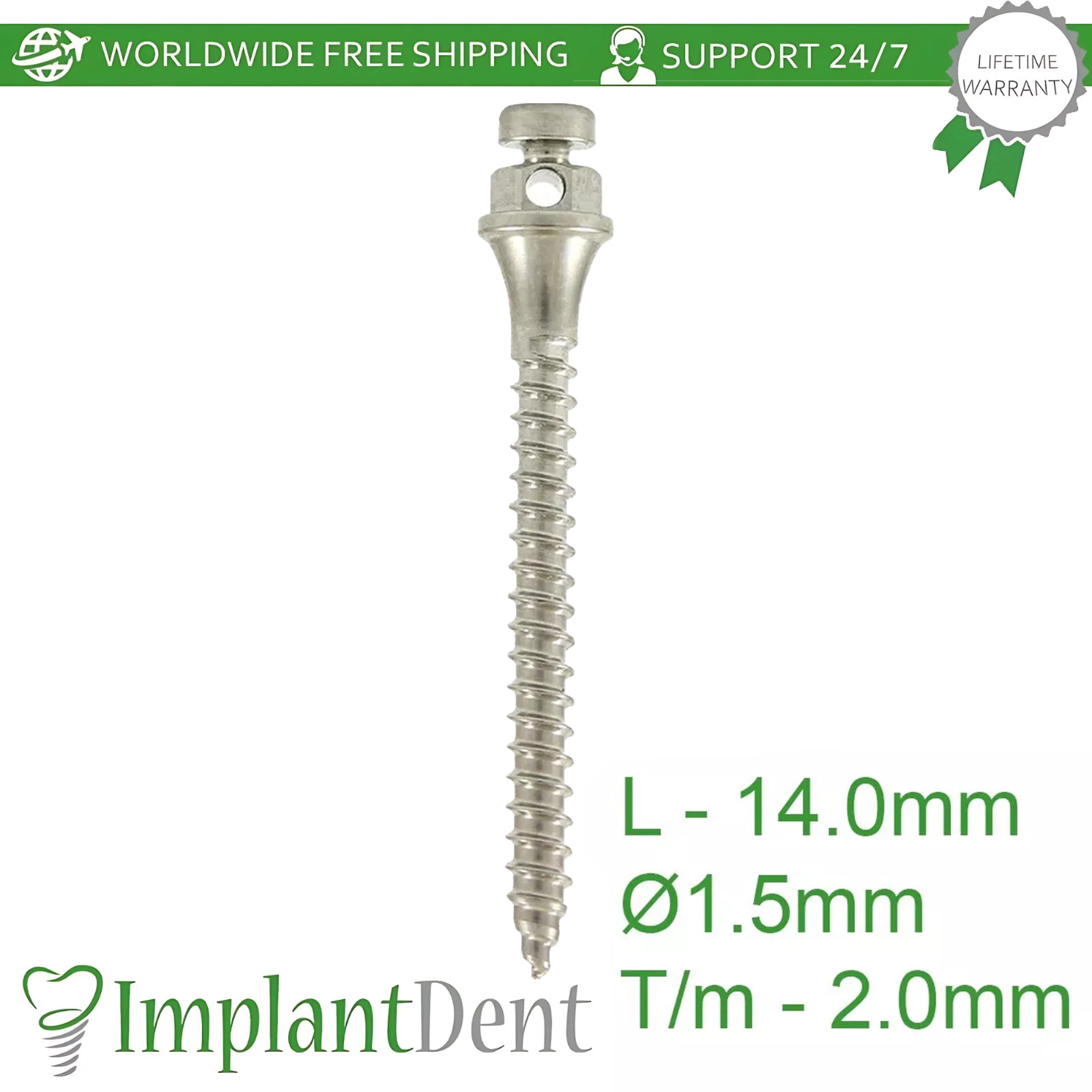 1x Dental Mini-Screw Temp Anchorage Self Drilling Titanium TADs 1.5mm