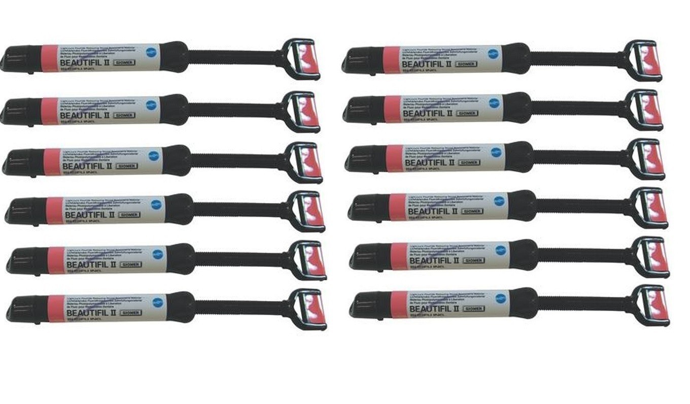 12 x Shofu BEAUTIFIL 2 LC Fluoride Release Dental Restorative Material 4.5gm