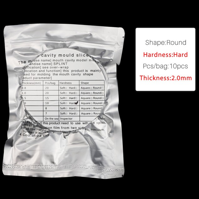 Dental Round Hard Splint Sheet 2.0mm Thermoforming Material for Vacuum Forming