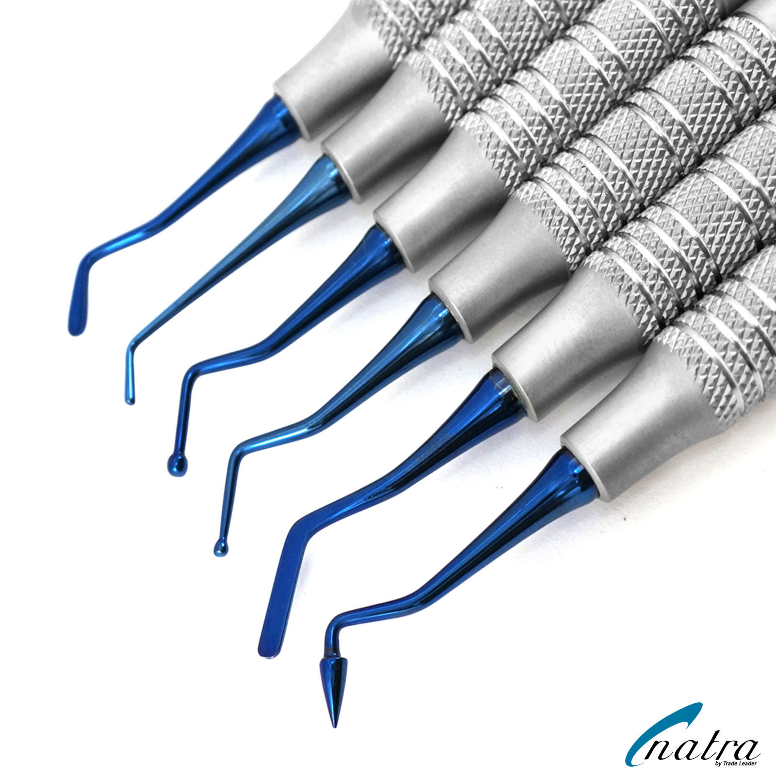 6 Composite Dental Filling Instrument Probe Scaler spatula heidman + TRAY NATRA
